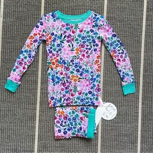 Little Sleepies Sweet Pea Floral Bamboo Viscose Two Piece Pajama Set, 5/6